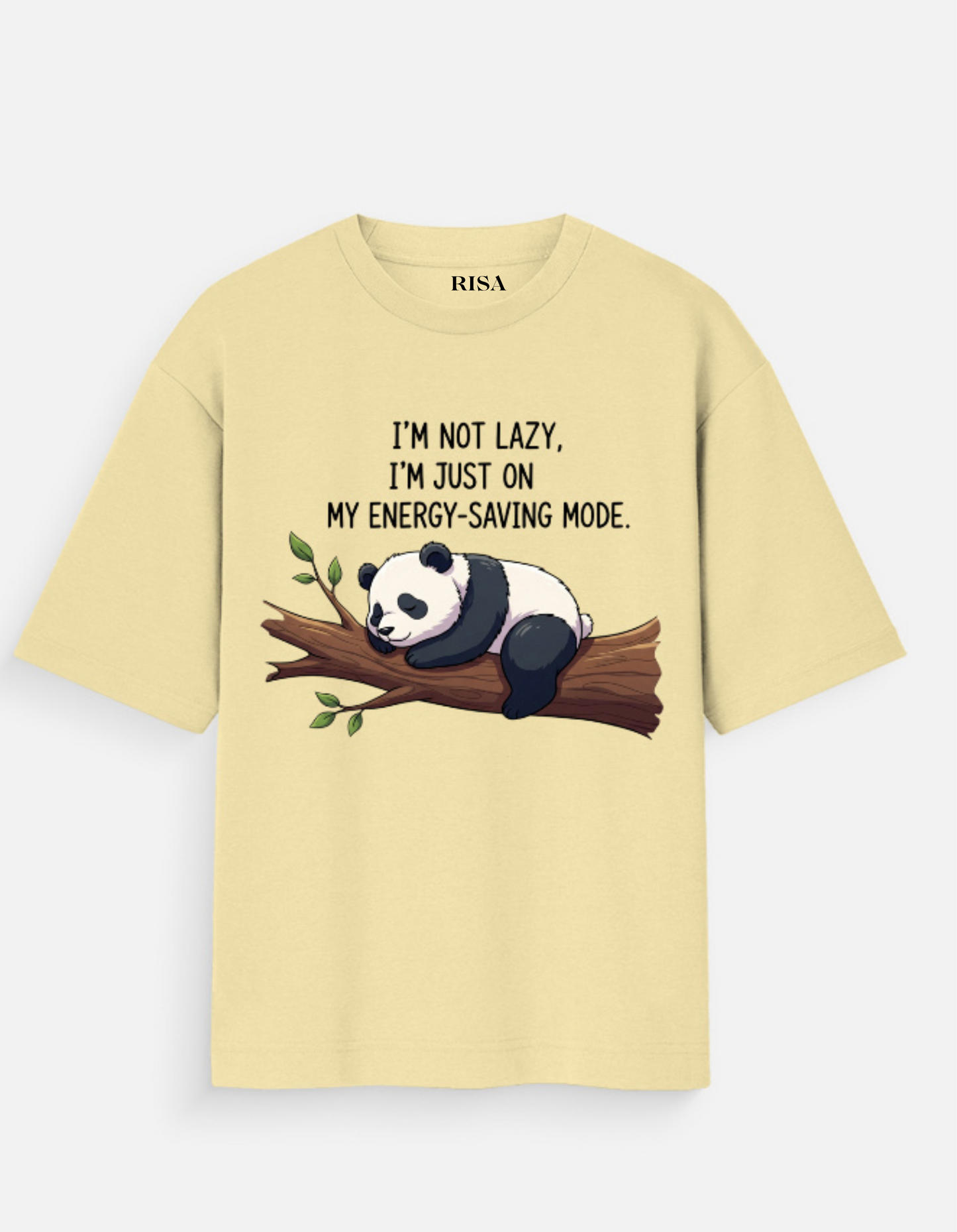 "I'm Not Lazy" Panda Energy-Saving Mode Graphic T-Shirt | Unisex Humorous ; Cute Apparel