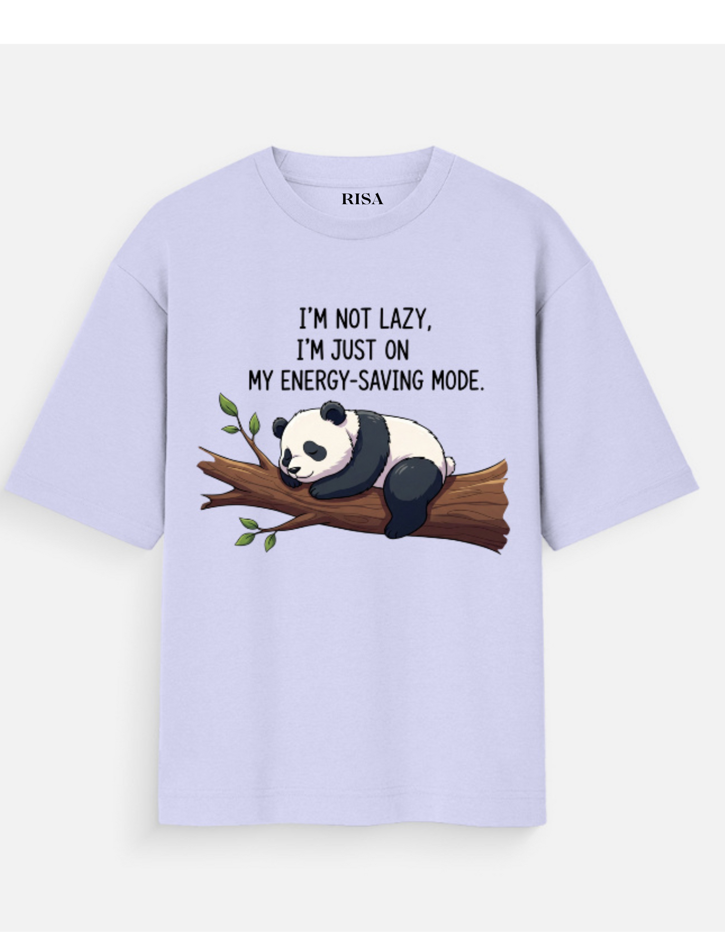 "I'm Not Lazy" Panda Energy-Saving Mode Graphic T-Shirt | Unisex Humorous ; Cute Apparel