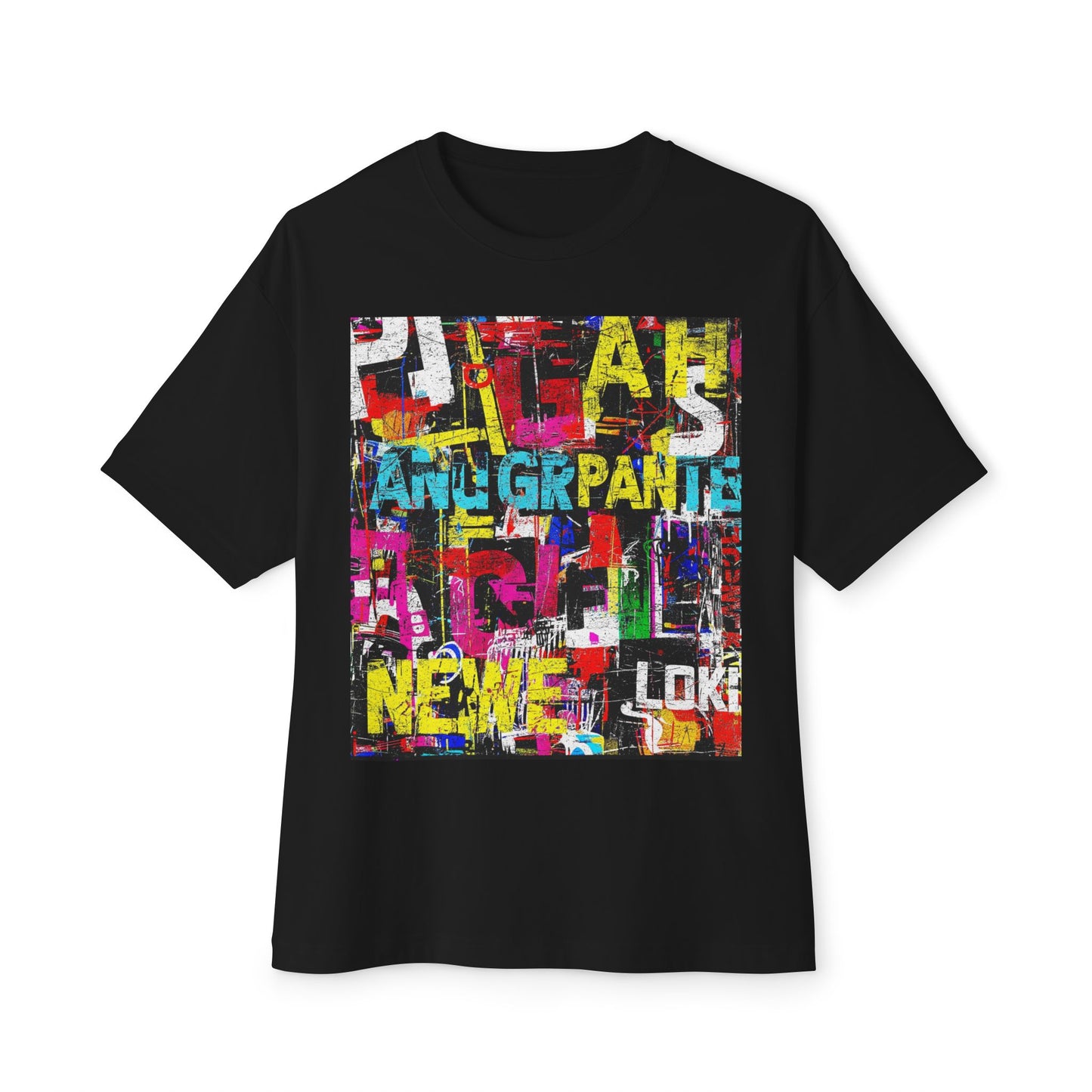 Stylish Oversized Boxy Tee with Artistic Design, Casual Wear, Graphic T-Shirt, Street Style, Trendy Gift