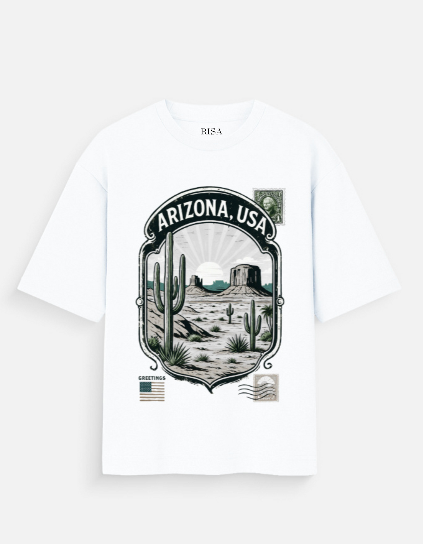 Arizona, USA Desert Landscape Graphic T-Shirt | Unisex Travel & Retro Apparel
