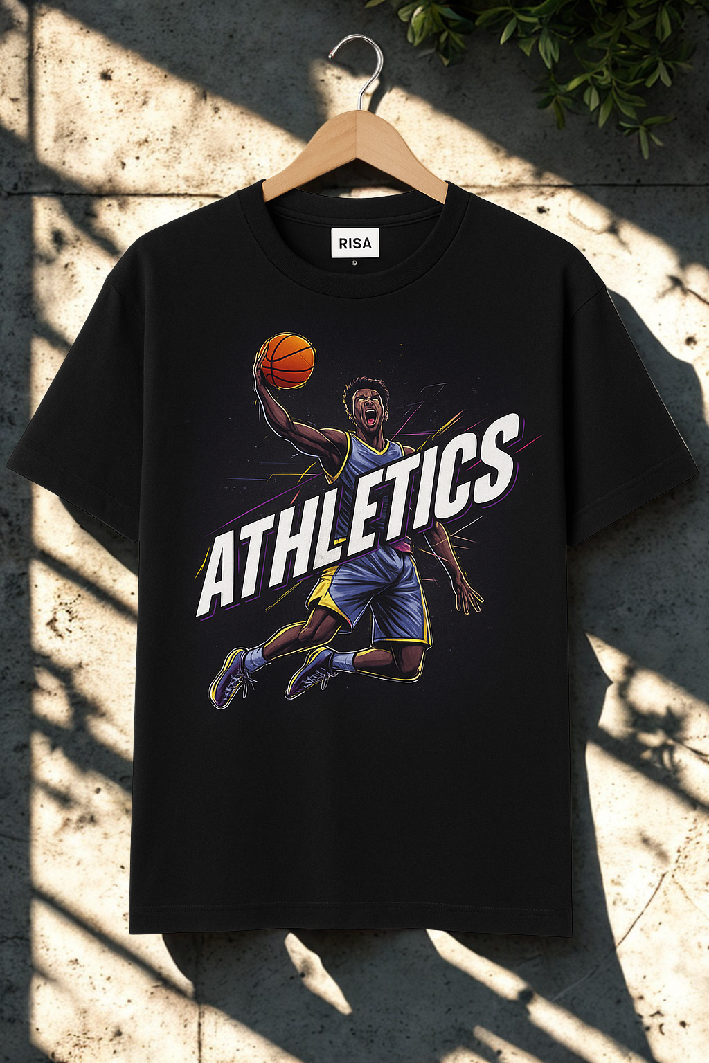 Unisex Basketball "Athletics" Graphic T-Shirt | Black