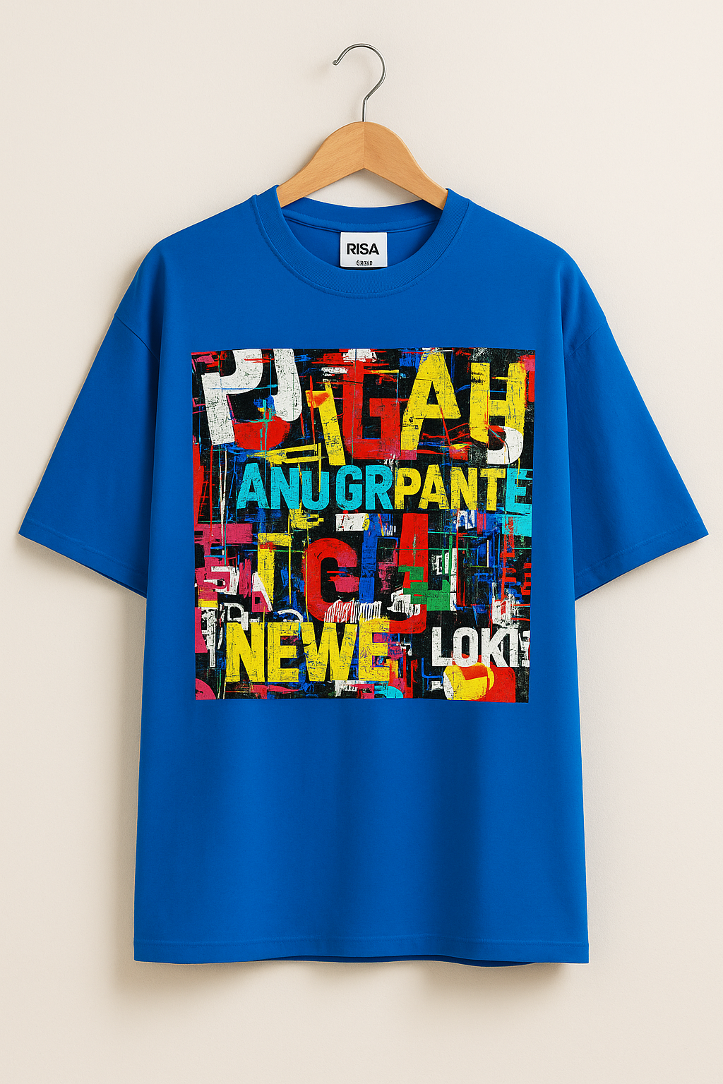 Abstract Typography Printed Oversized T-Shirt | Unisex