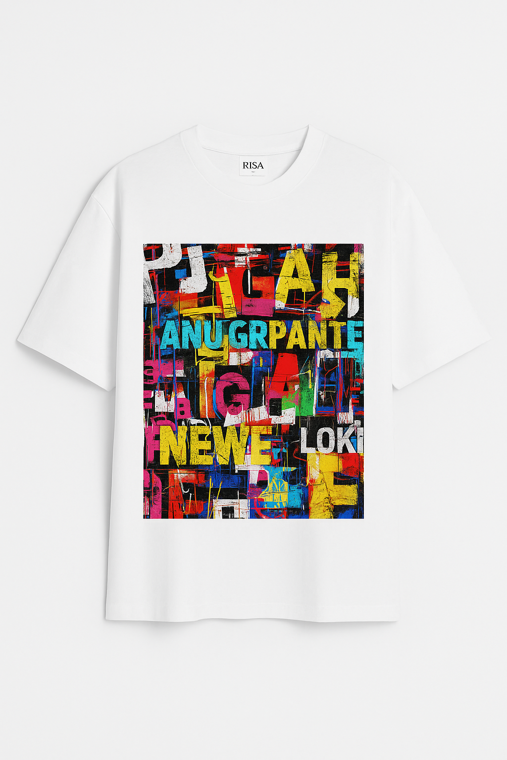Abstract Typography Printed Oversized T-Shirt | Unisex
