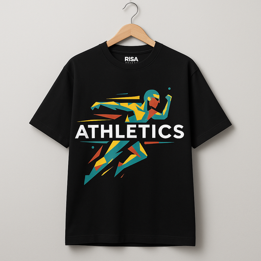 Unisex Athletics Graphic Printed T-Shirt | Black
