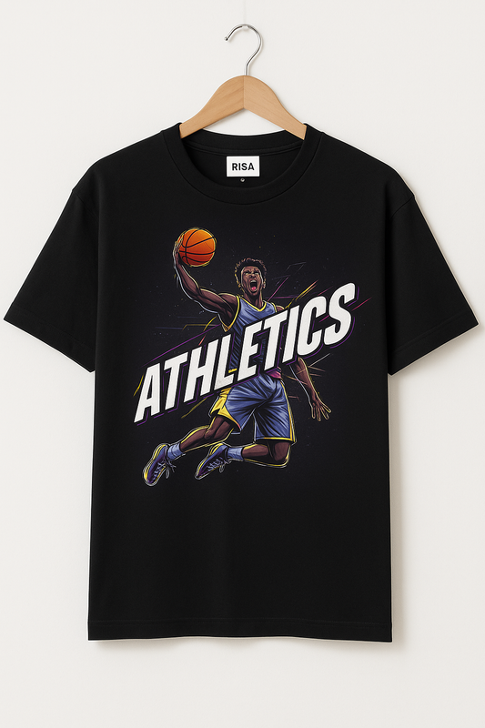 Unisex Basketball "Athletics" Graphic T-Shirt | Black