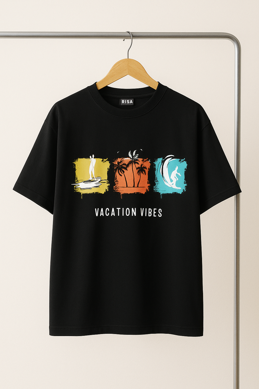 "Vacation Vibes" Tropical Activities Graphic Printed Unisex T-Shirt