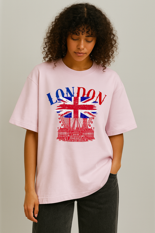 London City & Union Jack Graphic Printed Unisex T-Shirt
