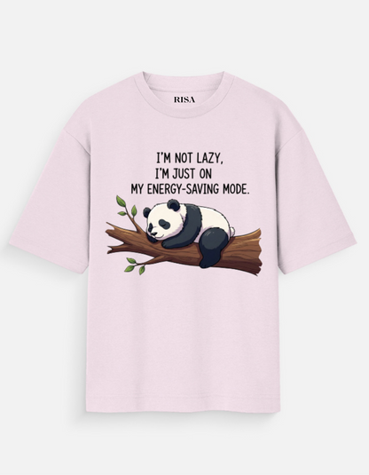 "I'm Not Lazy" Panda Energy-Saving Mode Graphic T-Shirt | Unisex Humorous ; Cute Apparel