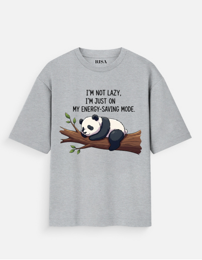 "I'm Not Lazy" Panda Energy-Saving Mode Graphic T-Shirt | Unisex Humorous ; Cute Apparel