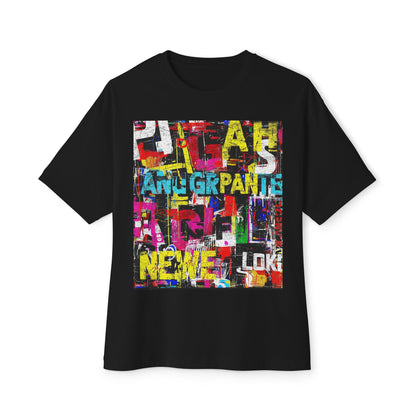 Stylish Oversized Boxy Tee with Artistic Design, Casual Wear, Graphic T-Shirt, Street Style, Trendy Gift
