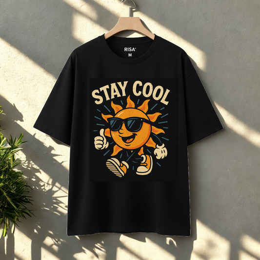 "Stay Cool" Sun Graphic Printed T-Shirt | Unisex Casual Wear