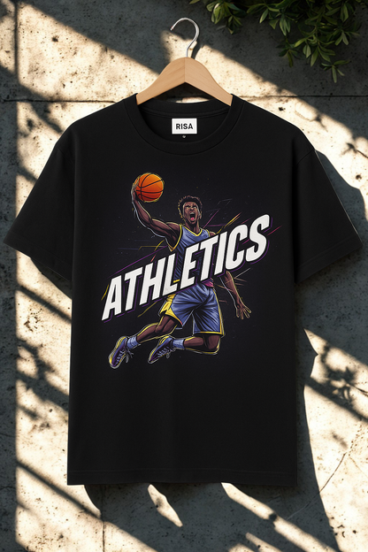 Unisex Basketball "Athletics" Graphic T-Shirt | Black