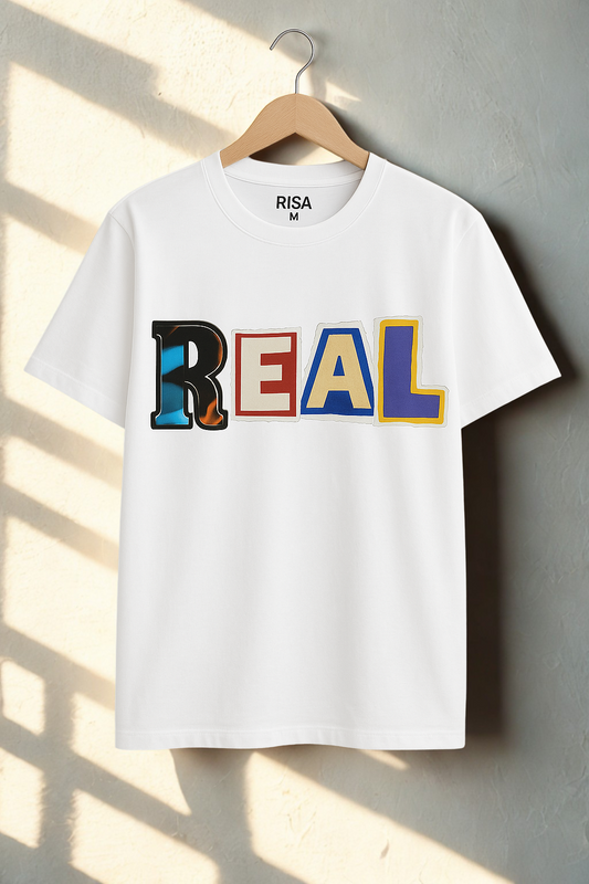 "REAL" Graphic Printed T-Shirt | Unisex Statement Apparel