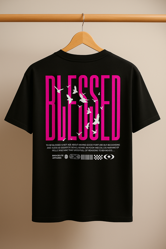 "BLESSED" Statement Graphic Printed T-Shirt | Unisex Streetwear & Inspirational Apparel