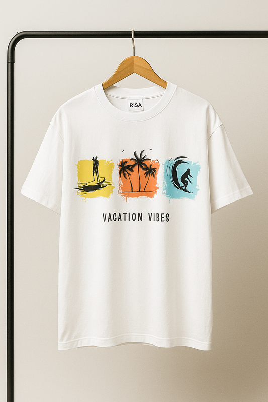 "Vacation Vibes" Tropical Activities Graphic Printed T-Shirt | Unisex Summer Apparel