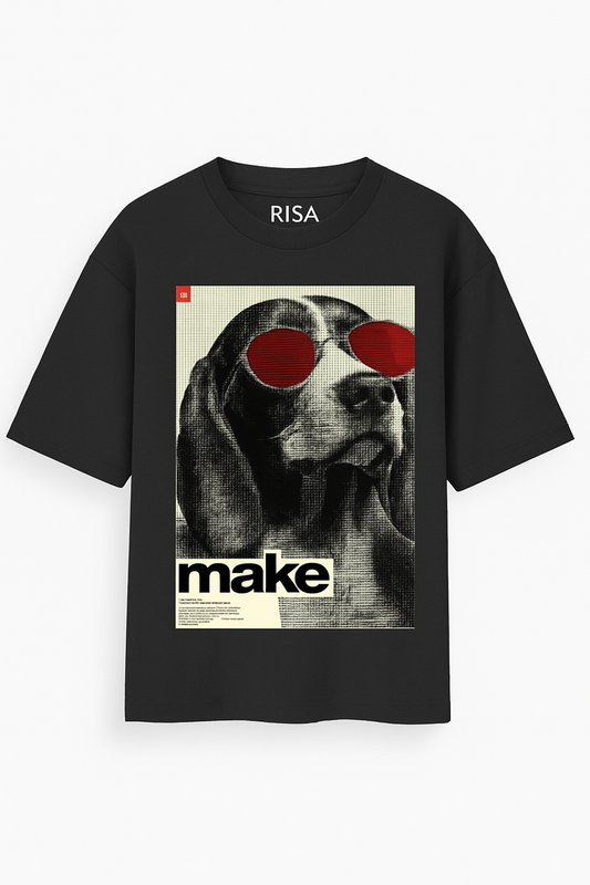 Cool Hound Dog with Red Sunglasses Graphic Printed T-Shirt | Unisex Artistic & Edgy Apparel