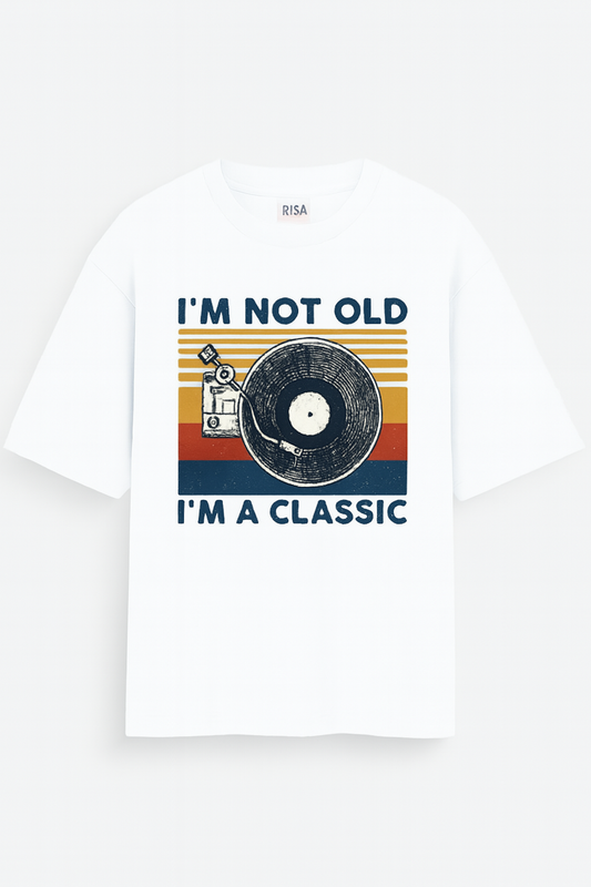 "I'm Not Old, I'm A Classic" Vinyl Record Graphic T-Shirt | Unisex Retro & Humorous Tee