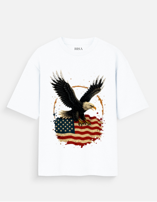 American Eagle &amp; Flag Graphic T-Shirt | Unisex USA Heritage Apparel