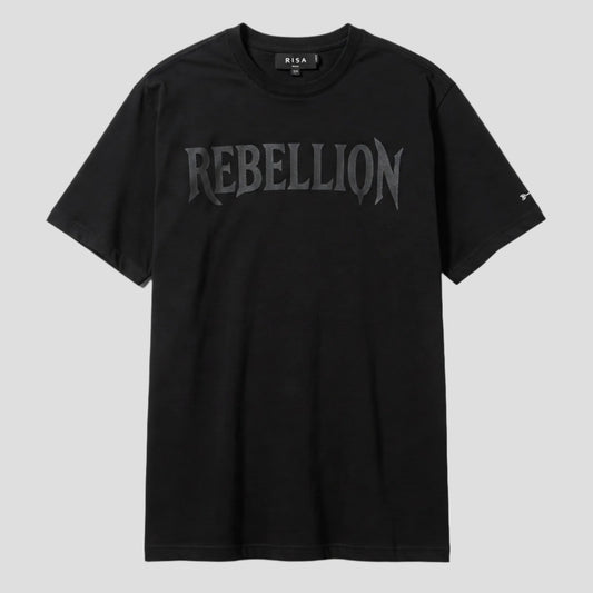 BLACK REBELLION TYPOGRAPHY PRINTED T-SHIRT