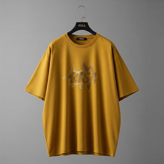 YELLOW LOGO PRINTED T-SHIRT