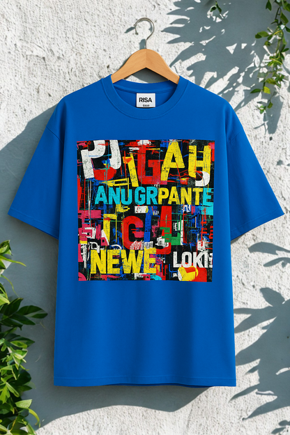 Stylish Oversized Boxy Tee with Artistic Design, Casual Wear, Graphic T-Shirt, Street Style, Trendy Gift