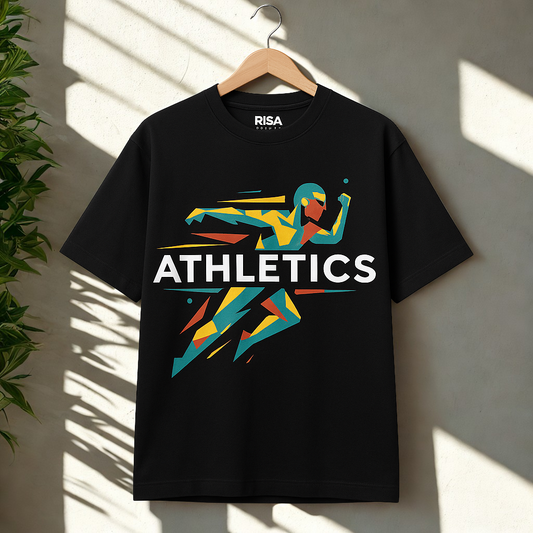 Unisex Athletics Graphic Printed T-Shirt | Black