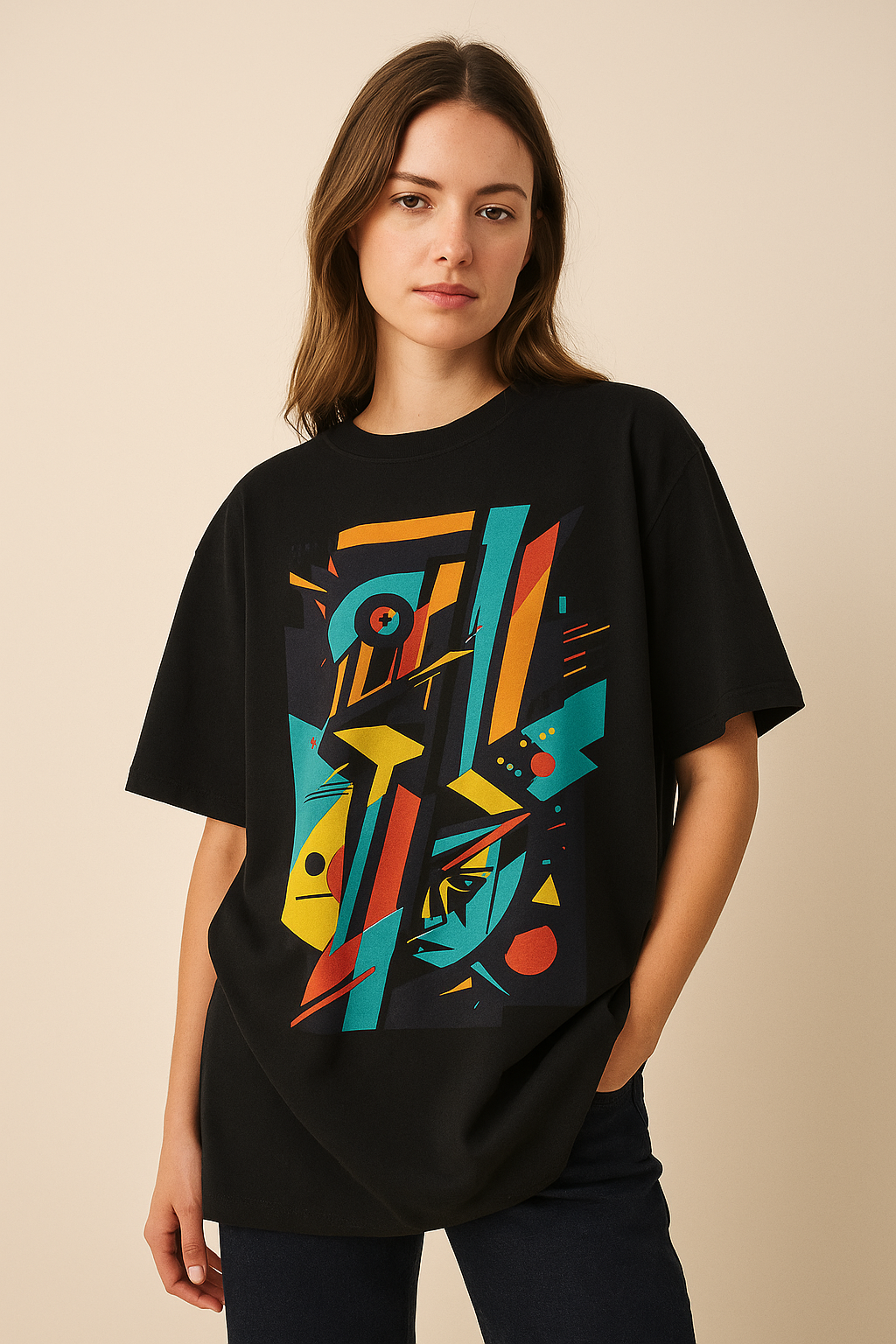 Abstract Modern Art Design T-Shirt, Unisex, 100% Cotton