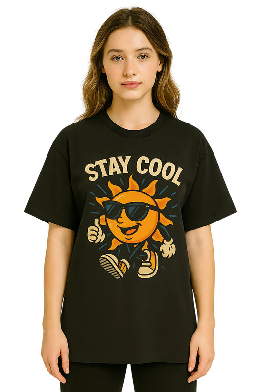 "Stay Cool" Sun Graphic Printed Unisex T-Shirt
