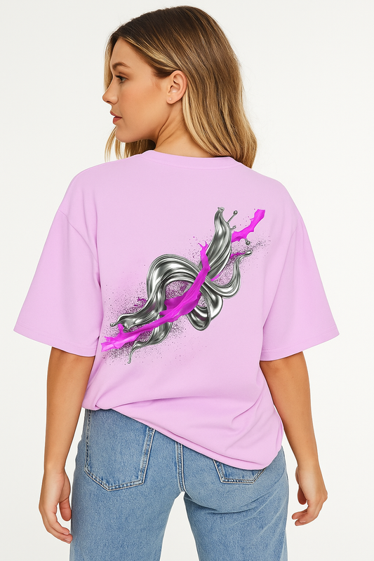 Black Graphic T-Shirt with 3D Splash Print