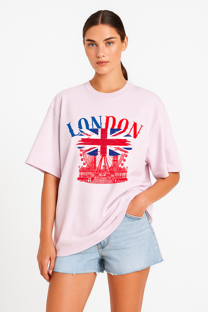 London City & Union Jack Graphic Printed Unisex T-Shirt