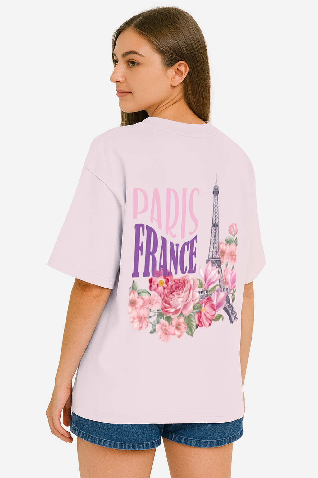 Paris France Eiffel Tower & Floral Graphic T-Shirt | Unisex Romantic Travel Apparel