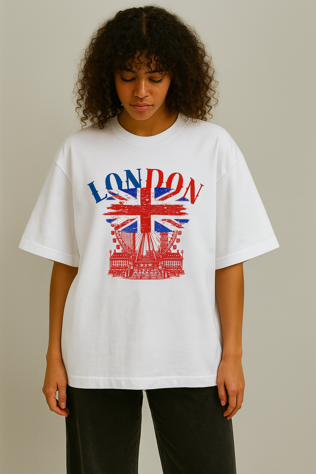 London City & Union Jack Graphic Printed Unisex T-Shirt