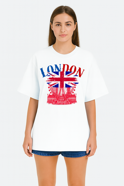 London City & Union Jack Graphic Printed Unisex T-Shirt